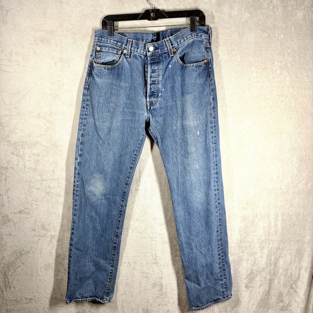 Levi's 501 Distressed Jeans 33x32 Button Fly Straight Leg Classic